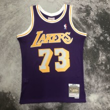 Retro Los Angeles Lakers Purple #73 RODMAN   1:1 Quality NBA Season Jerseys  1998-1999