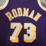 Retro Los Angeles Lakers Purple #73 RODMAN   1:1 Quality NBA Season Jerseys  1998-1999