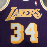 Retro Los Angeles Lakers Purple #34 O'NEAL  1:1 Quality NBA Season Jerseys  1998-1999