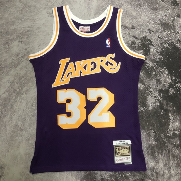 Retro Los Angeles Lakers Purple #32 JOHNSON  1:1 Quality NBA Season Jerseys  1998-1999