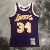 Retro Los Angeles Lakers Purple #34 O'NEAL  1:1 Quality NBA Season Jerseys  1998-1999