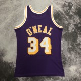 Retro Los Angeles Lakers Purple #34 O'NEAL  1:1 Quality NBA Season Jerseys  1998-1999
