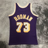 Retro Los Angeles Lakers Purple #73 RODMAN   1:1 Quality NBA Season Jerseys  1998-1999