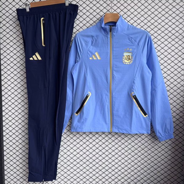 Argentina Windbreaker Sets With pants  Blue 1:1 Quality Soccer Jersey  26-27 (2026)