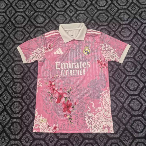 Real Madrid  POLO  Special Edition Fans Rose Pink 1:1 Quality Soccer Jersey  26-27