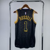 Los Angeles Lakers snake pattern  Black  #1 RUSSELL 1:1 Quality NBA Season Jerseys