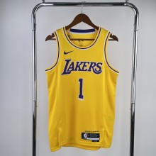 Los Angeles Lakers  Yellow #1 RUSSELL 1:1 Quality NBA Season Jerseys