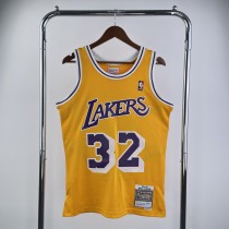 Retro Los Angeles Lakers Yollow #32 JOHNSON  1:1 Quality NBA Season Jerseys 1984-1985