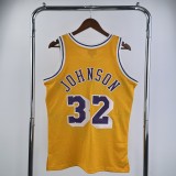 Retro Los Angeles Lakers Yollow #32 JOHNSON  1:1 Quality NBA Season Jerseys 1984-1985