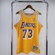 Retro Los Angeles Lakers Yellow #73 RODMAN   1:1 Quality NBA Season Jerseys  1998-1999