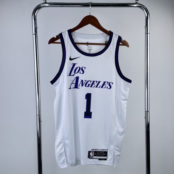Los Angeles Lakers City Edition White #1 RUSSELL 1:1 Quality NBA Season Jerseys  2023