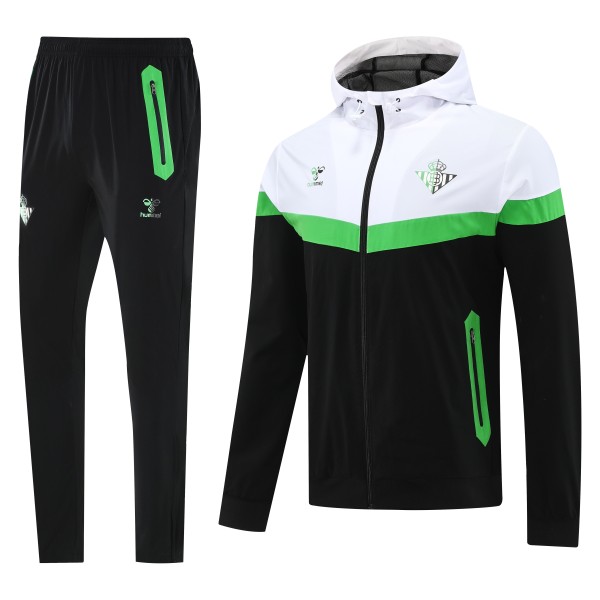 Betis Windbreaker Sets With pants  Black 1:1 Quality Soccer Jersey  25-26