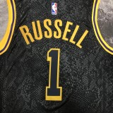 Los Angeles Lakers snake pattern  Black  #1 RUSSELL 1:1 Quality NBA Season Jerseys