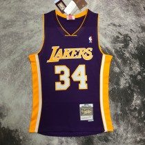 Retro Los Angeles Lakers Purple #34 O'NEAL  1:1 Quality NBA Season Jerseys  1999-2000