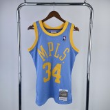 Retro Los Angeles Lakers Blue #34 O'NEAL  1:1 Quality NBA Season Jerseys 2002