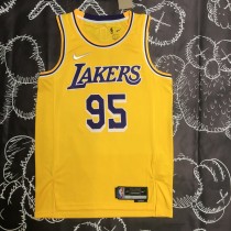 Los Angeles Lakers 75 year Yellow #95 TOSCANO 1:1 Quality NBA Season Jerseys
