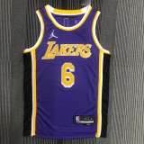 Los Angeles Lakers 75 Year Pruple #6 JAMES 1:1 Quality NBA Season Jerseys