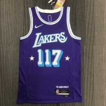 Los Angeles Lakers 75 Year Pruple #117 MASTER CHIEF 1:1 Quality NBA Season Jerseys
