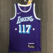 Los Angeles Lakers 75 Year Pruple #117 MASTER CHIEF 1:1 Quality NBA Season Jerseys