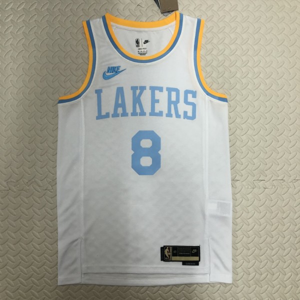 Retro  Los Angeles Lakers White  #8 BRYANT 1:1 Quality NBA Season Jerseys  2023