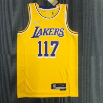 Los Angeles Lakers 75 Year YELLOW #117 MASTER CHIEF 1:1 Quality NBA Season Jerseys