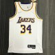 Los Angeles Lakers  75 Year  White #34 O'NEAL   1:1 Quality NBA Season Jerseys 2022