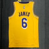Los Angeles Lakers 75 Year  Yellow #6 JAMES 1:1 Quality NBA Season Jerseys 2022