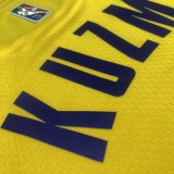 Los Angeles Lakers 75 Year  Yellow #0 KUZMA 1:1 Quality NBA Season Jerseys 2022