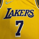 Los Angeles Lakers  75 Year  Yellow #7 ANTHONY  1:1 Quality NBA Season Jerseys 2022