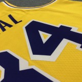 Los Angeles Lakers  75 Year  Yellow #34 O'NEAL   1:1 Quality NBA Season Jerseys 2022