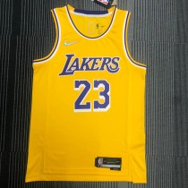 Los Angeles Lakers  75 Year  Yellow  #23  JAMES 1:1 Quality NBA Season Jerseys 2022