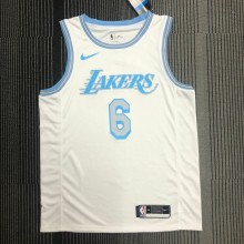 Retro Los Angeles Lakers White #6 JAMES  1:1 Quality NBA Season Jerseys 2021