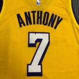 Los Angeles Lakers Yellow with star #7 ANTHONY 1:1 Quality NBA Season Jerseys