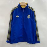 Real Madrid  Two-sided Blue Golden Windbreaker 25-26
