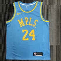 Los Angeles Lakers  Round Neck  MPLS  Blue #24  BRYANT 1:1 Quality NBA Season Jerseys
