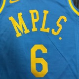 Los Angeles Lakers  Round Neck  MPLS  Blue #6 JAMES 1:1 Quality NBA Season Jerseys