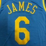 Los Angeles Lakers  Round Neck  MPLS  Blue #6 JAMES 1:1 Quality NBA Season Jerseys