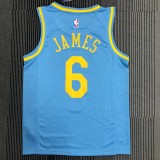 Los Angeles Lakers  Round Neck  MPLS  Blue #6 JAMES 1:1 Quality NBA Season Jerseys