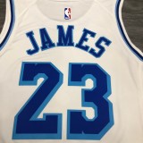 Los Angeles Lakers White Latin Night 23 James  round neck  NBA Jerseys