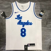Los Angeles Lakers Kobe #8 BRYANT  White Retro  Latin NBA Jersey
