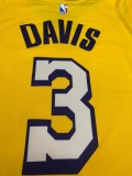 Los Angeles Lakers  V-Neck  Yellow with star  #3 DAVIS 1:1 Quality NBA Season Jerseys