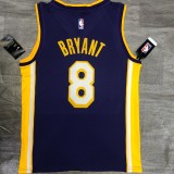 Los Angeles Lakers Kobe  #8 BRYANT Purple V-neck  1:1 Quality NBA Season Jerseys