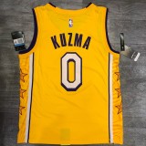 Los Angeles Lakers  V-Neck  Yellow with star  #0 KUZMA 1:1 Quality NBA Season Jerseys