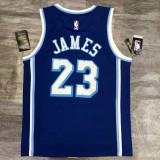 Los Angeles Lakers Blue Latin Night #23 James  round neck  NBA Jerseys 2023