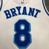 Los Angeles Lakers Kobe #8 BRYANT  White Retro  Latin NBA Jersey