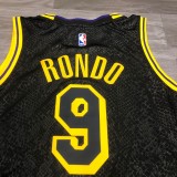 Los Angeles Lakers Snake Pattern#9 RONDO 1:1 Quality NBA Season Jerseys