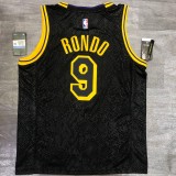 Los Angeles Lakers Snake Pattern#9 RONDO 1:1 Quality NBA Season Jerseys