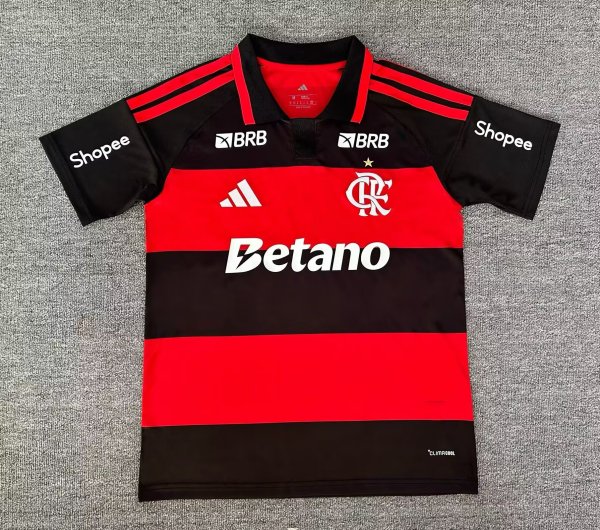 Flamengo Home  Fans 1:1 Quality Soccer Jersey 26-27  （With Advertis）