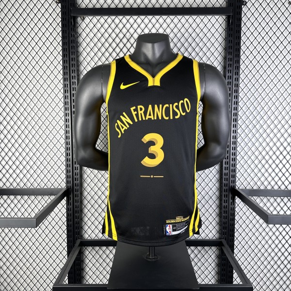 Golden State Warriors BLACK City Edition #3 PAUL 1:1 Quality NBA Season Jerseys 2024