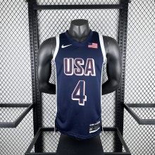 Golden State Warriors USA   Blue #4 GREEN  1:1 Quality NBA Season Jerseys 2024 Olympic Games